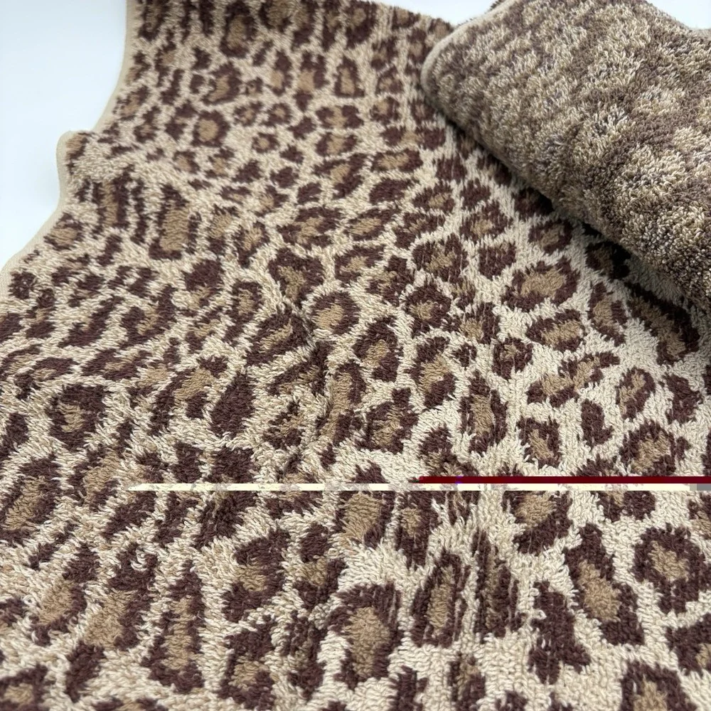 Ralph Lauren Vtg  Aragon Leopard Animal Print Cheetah Bath And Hand Towel Set